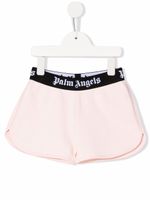 Palm Angels Kids short de sport à bande logo - Rose