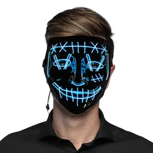 Halloween LED Masker Killer Smile Blauw