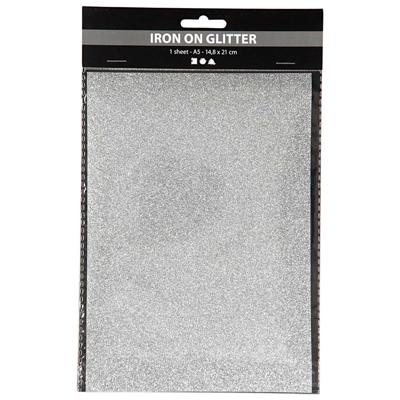 Creativ Company Opstrijkfolie glitter zilver, a5