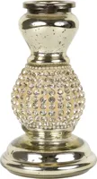 Mars & More kandelaar glas strass 7x10cm goud