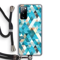 Gekleurde driehoekjes blauw: Samsung Galaxy S20 FE / S20 FE 5G Transparant Hoesje met koord