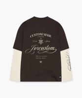Jorcustom Handscript Double Layered Longsleeve T-Shirt Heren Bruin/Beige - Maat L - Kleur: BeigeBruin | Soccerfanshop