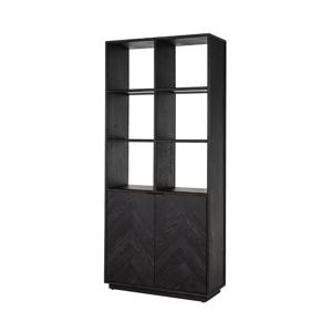 Richmond Boekenkast Blackbone Brass, 220 x 100cm - Zwart