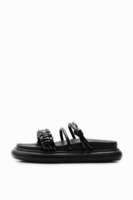 Sandalen bandjes plateauzool - BLACK - 39