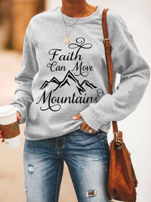 Casual Text Letters Crew Neck Sweatshirt