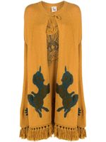 PAULA poncho en cachemire à broderies - Jaune PAULA poncho en cachemire à broderies - Jaune