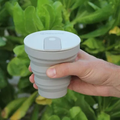 Siliconen reiskoffiekop Grijs - 355 ml