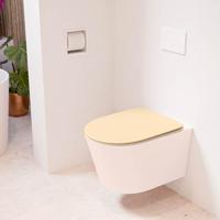 Wandcloset Mondiaz Lavie | Zonder spoelrand | Incl.Toiletzitting-Sand | Keramiek | Rosee
