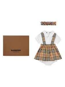 Burberry Kids trousseau de naissance en coton à carreaux - Tons neutres