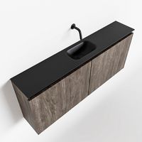 Toiletmeubel Mondiaz Ture | 120 cm | Meubelkleur Dark brown | Eden wastafel Urban Midden | Zonder kraangat