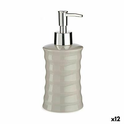 Zeepdispenser Golven Keramisch Grijs Metaal 12 Stuks (260 ml)