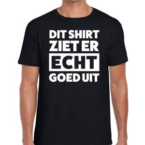 Dit shirt ziet er echt goed uit tekst t-shirt zwart heren