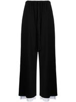 Yohji Yamamoto pantalon ample à taille haute - Noir