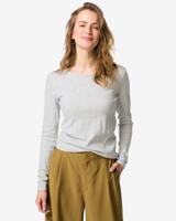 HEMA Dames T-shirt Colette ajour lichtgrijs (lichtgrijs)