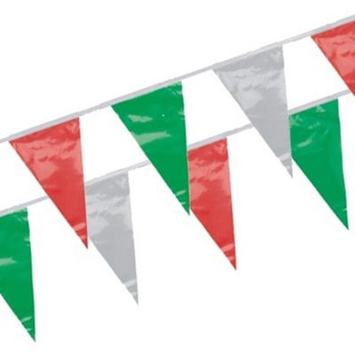 Italie vlag kleuren Vlaggenlijn - 2x - groen/rood/wit - 4 meter - kunststof - buiten/binnen