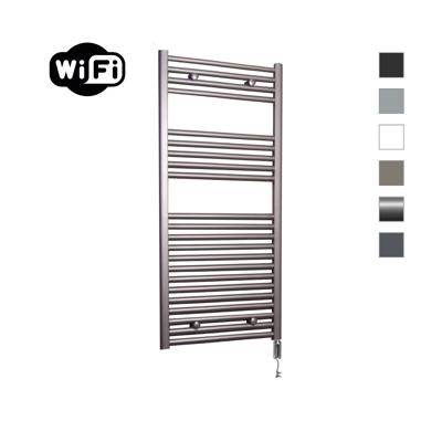 Elektrische Radiator Sanicare HWV Met Wifi 111,8x45 cm Inox Look 596W Met Thermostaat Chroom Rechtsonder Sanicare