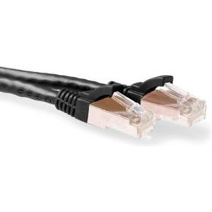 ACT Zwarte 0,5 meter LSZH SFTP CAT6A patchkabel met RJ45 connectoren