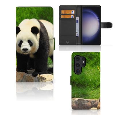 Samsung Galaxy S24 Ultra | Telefoonhoesje | Met pasjeshouder | Panda
