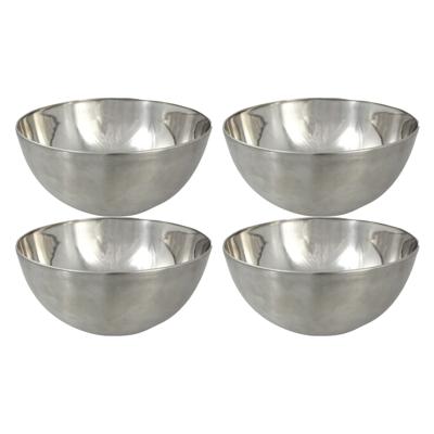 Svenska Living Kommetjes - 4x stuks - schaaltjes - mat zilver - RVS - D13 x 7 cm - serveerschalen Svenska Living Kommetjes - 4x stuks - schaaltjes - mat zilver - RVS - D13 x 7 cm - serveerschalen