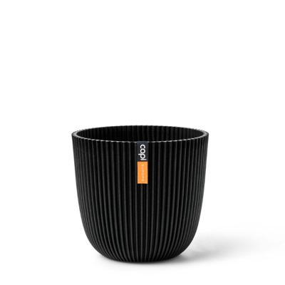 Pot bol Groove 25x23 textiel zwart bloempot - Capi europe