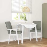 Eetkamerstoelen met kussens 2 stuks wit massief hout rubber