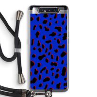 Blue Leopard: Samsung Galaxy A80 Transparant Hoesje met koord