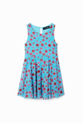 Jurk met tule en bloemen - BLUE - 13/14