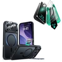 iPhone 17 Pro Max Bundle Classic Hybrid Magnetic Case (Camera Control, Stash Stand) and Armorite Screen Protector - Frosted Black