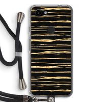Gouden strepen: Pixel 3a Transparant Hoesje met koord
