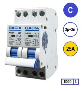 GACIA M80N-2P2N-C25 inst. 2p+2n 25A 6kA (36mm)