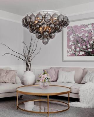 Smokeglazen hanglamp met 8 E27 fittingen ByRydens &apos;Gross Giant"