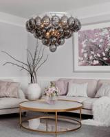 Smokeglazen hanglamp met 8 E27 fittingen ByRydens &apos;Gross Giant"