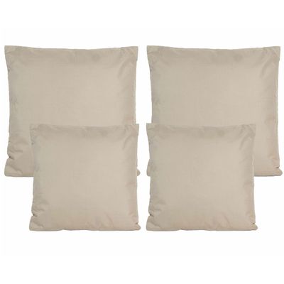 Bank/tuin kussens set - binnen/buiten - 4x stuks - beige/taupe - In 2 formaten