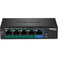 Trendnet TPE-TG52 netwerk-switch Unmanaged Gigabit Ethernet (10/100/1000) Power over Ethernet (PoE) Zwart - thumbnail
