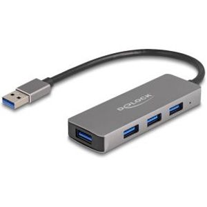 Delock 63171 4-poorts USB 5 Gbps hub met USB Type-A-connector - USB Type-A-poorten aan de zijkant