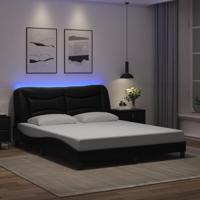 Bedframe met LED-verlichting kunstleer zwart 160x200 cm