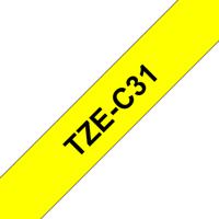 Brother TZe-C31 Labeltape signaalkleur Tapekleur: Signaalgeel Tekstkleur: Zwart 12 mm 5 m - thumbnail