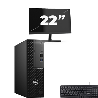 Dell OptiPlex 3080 SFF - Intel Core i7-10e Generatie - 8GB RAM - 256GB SSD - Windows 11 + 1x 22 inch Monitor