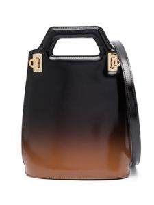 Ferragamo sac à main Wanda en cuir à effet dégradé - Noir