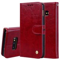 Business Style olie Wax textuur horizontale Flip lederen case voor Galaxy S10 E met houder & card slots & portemonnee (rood)