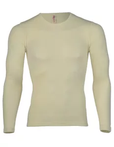 Heren Shirt Lange Mouw Wit Merino Wol Engel Natur, Maat 54/56 - Extra Large