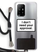 Don't need approval: Oppo A94 5G Transparant Hoesje met koord