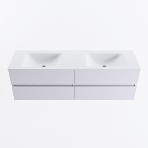 MONDIAZ VICA 160cm badmeubel onderkast Cale 4 lades. Wastafel CLOUD dubbel 2 kraangaten, kleur Talc.