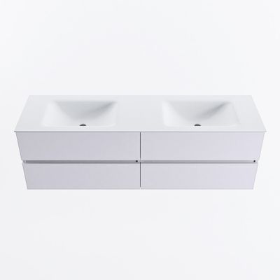 MONDIAZ VICA 160cm badmeubel onderkast Cale 4 lades. Wastafel CLOUD dubbel 2 kraangaten, kleur Talc.