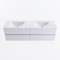 MONDIAZ VICA 160cm badmeubel onderkast Cale 4 lades. Wastafel CLOUD dubbel 2 kraangaten, kleur Talc.