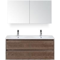 Dante Badmeubelset 120 cm - Tabacco - Keramische Wastafel Wit Enjoy met Spiegelkast