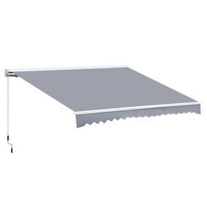 Outsunny Luifel aluminium luifel aluminium knikarmluifel 4,5 x 3 m zonwering balkon grijs | Aosom Netherlands