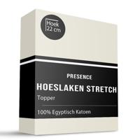 Topper Hoeslaken - Egyptisch Katoen Stretch - Creme - 190x200 cm - Creme - Presence - Dekbed-Discounter.nl