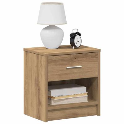 Nachtkastjes 2 st met lade 39x28x41 cm artisanaal eikenkleurig