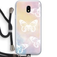 White butterfly: Samsung Galaxy J3 (2017) Transparant Hoesje met koord